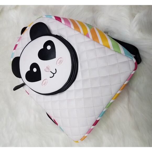 BETSEY JOHNSON Backpack School Bag PANDA BEAR RAINBOW PInk Mini Purse NEW Tags - Picture 2 of 13